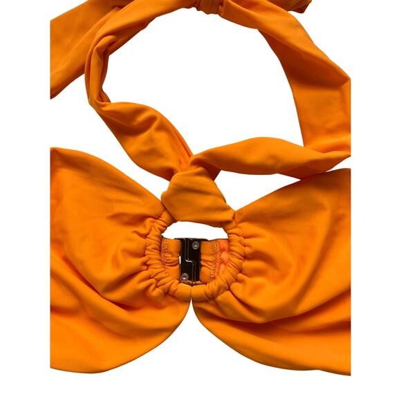 RAMY BROOK SIZE XSMALL MARIE BIKINI SWIM HALTER TOP APRICOT ORANGE NEW - Picture 4 of 8